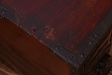 アンティーク家具　古民具・骨董　江戸期　かくし付き!懸硯型佐渡船箪笥(掛硯型、舟箪笥)