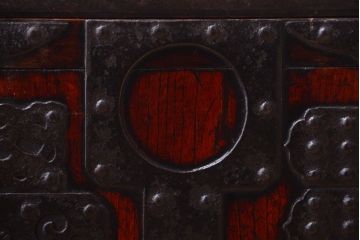 アンティーク家具　古民具・骨董　江戸期　かくし付き!懸硯型佐渡船箪笥(掛硯型、舟箪笥)