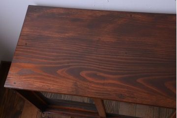 アンティーク家具　古民具・骨董　結霜ガラス入り!前面欅材の時代箪笥ローボード