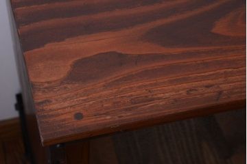 アンティーク家具　古民具・骨董　結霜ガラス入り!前面欅材の時代箪笥ローボード