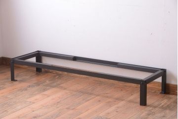 アンティーク家具　古民具・骨董　結霜ガラス入り!前面欅材の時代箪笥ローボード