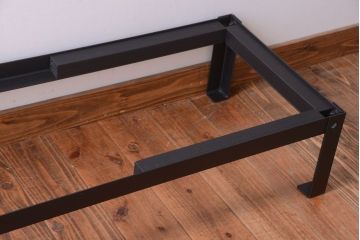 アンティーク家具　古民具・骨董　結霜ガラス入り!前面欅材の時代箪笥ローボード