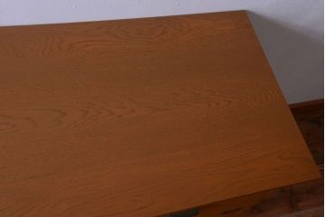 アンティーク家具　アンティーク　ネームプレート付き!天板ナラ材の両袖机(間仕切り・カウンターテーブル)