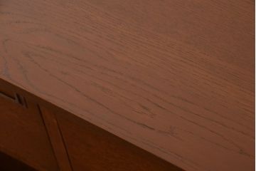 アンティーク家具　アンティーク　ネームプレート付き!天板ナラ材の両袖机(間仕切り・カウンターテーブル)