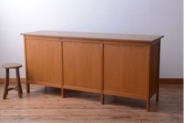 アンティーク家具　アンティーク　ネームプレート付き!天板ナラ材の両袖机(間仕切り・カウンターテーブル)