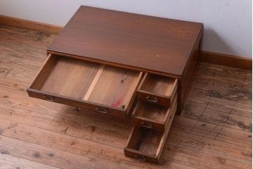 レトロ家具　昭和レトロ　古い木のアンティーク片袖文机