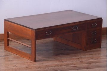 レトロ家具　昭和レトロ　古い木のアンティーク片袖文机