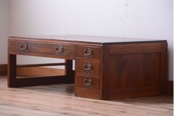 レトロ家具　昭和レトロ　古い木のアンティーク片袖文机