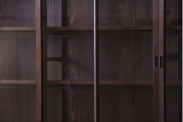 アンティーク家具　和製アンティーク　九尺物!4枚扉付き特大サイズの薄型木製戸棚