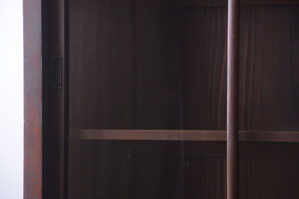 アンティーク家具　和製アンティーク　九尺物!4枚扉付き特大サイズの薄型木製戸棚