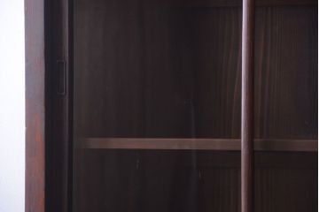 アンティーク家具　和製アンティーク　九尺物!4枚扉付き特大サイズの薄型木製戸棚