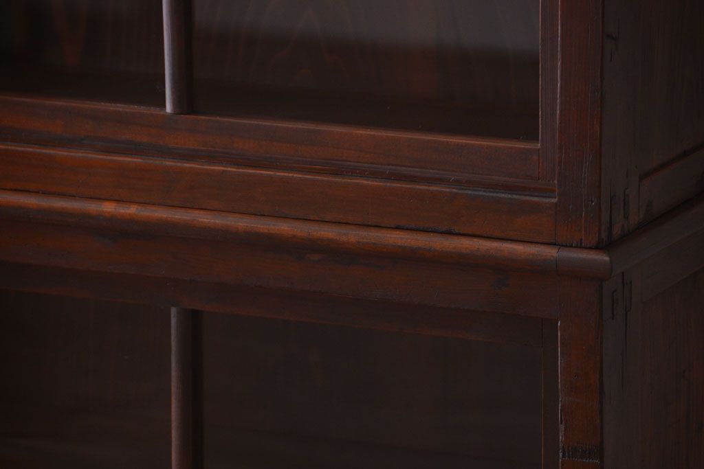 アンティーク家具　和製アンティーク　九尺物!4枚扉付き特大サイズの薄型木製戸棚