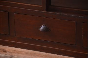 アンティーク家具　和製アンティーク　九尺物!4枚扉付き特大サイズの薄型木製戸棚