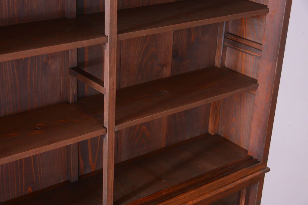 アンティーク家具　和製アンティーク　九尺物!4枚扉付き特大サイズの薄型木製戸棚