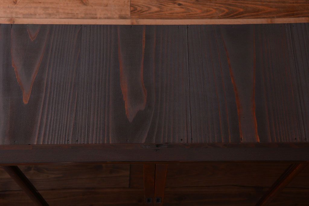 アンティーク家具　和製アンティーク　九尺物!4枚扉付き特大サイズの薄型木製戸棚