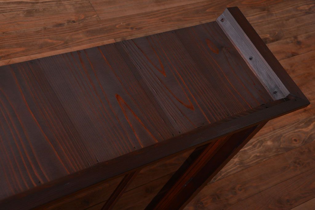 アンティーク家具　和製アンティーク　九尺物!4枚扉付き特大サイズの薄型木製戸棚