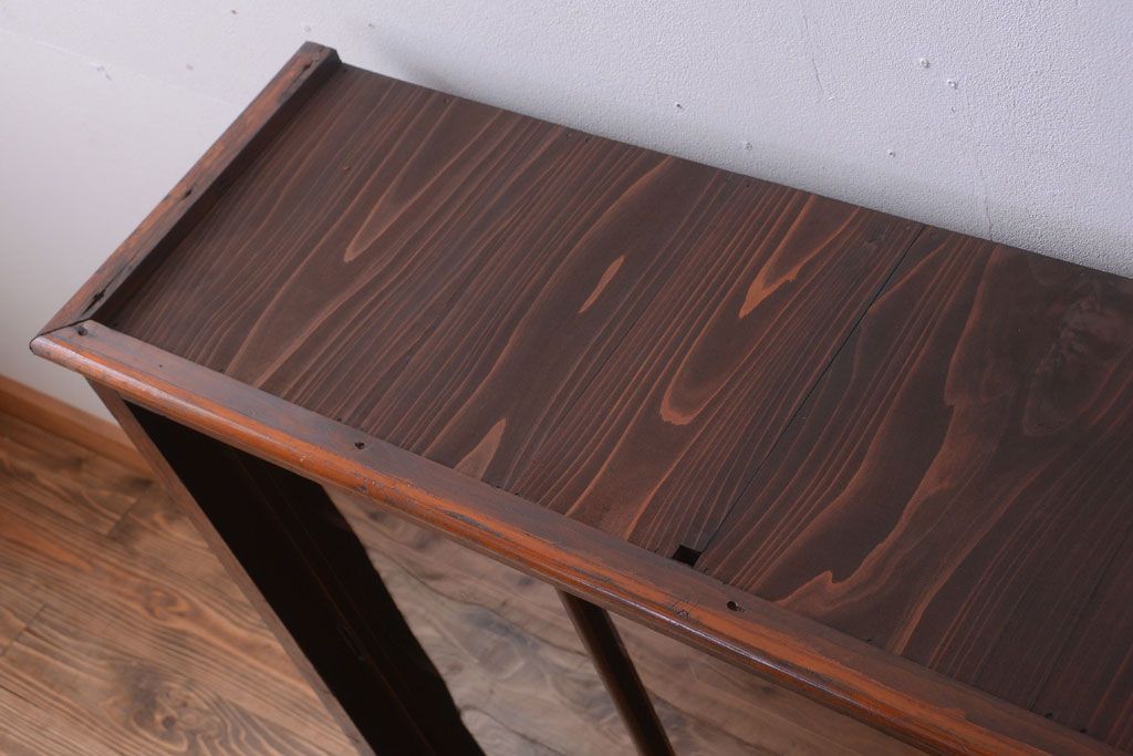 アンティーク家具　和製アンティーク　九尺物!4枚扉付き特大サイズの薄型木製戸棚