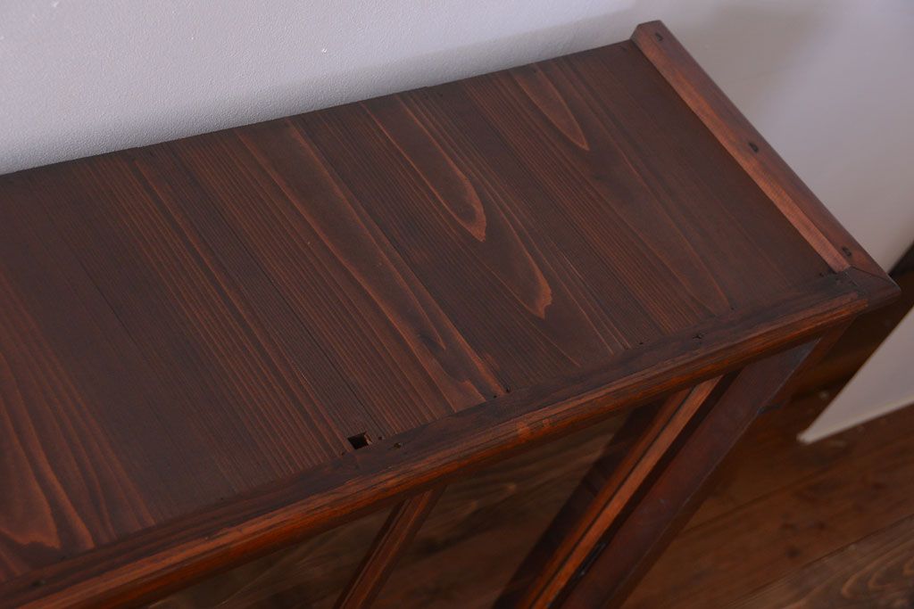 アンティーク家具　和製アンティーク　九尺物!4枚扉付き特大サイズの薄型木製戸棚