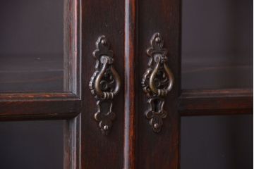 アンティーク家具　和製アンティーク　金具の装飾が上品な高級重ね本箱(書棚・ブックケース)