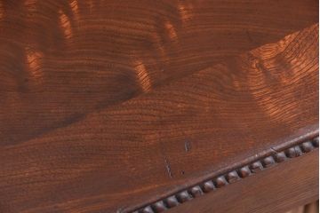 アンティーク家具　大正ロマン　透かし彫りが美しい古いナラ材のアンティーク文机