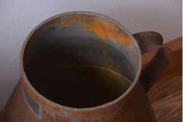 アンティーク雑貨　昭和レトロ 古いアイアンのミルク缶2個セット(牛乳缶)