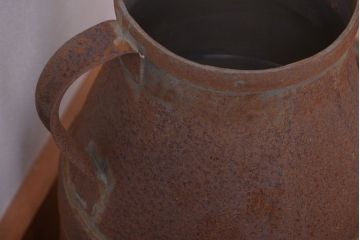 アンティーク雑貨　昭和レトロ 古いアイアンのミルク缶2個セット(牛乳缶)