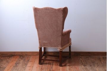 アンティーク家具　イギリスアンティーク　1人掛け用ウィングバックアームソファ(ウイングバック)