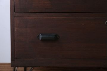 アンティーク家具　和製アンティーク　鉄脚付き!古い衣装箪笥ローボード(2)