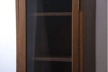 アンティーク家具　和製アンティーク　引き出し付き!　縦型が珍しいナラ材製の収納棚
