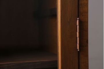 アンティーク家具　和製アンティーク　引き出し付き!　縦型が珍しいナラ材製の収納棚