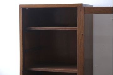 アンティーク家具　和製アンティーク　引き出し付き!　縦型が珍しいナラ材製の収納棚