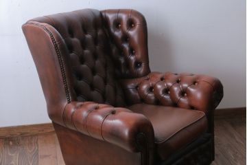 アンティーク家具　イギリスアンティーク　上品な古い高級一人掛けソファ