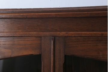 アンティーク家具　和製アンティーク　結霜ガラス使用!古い栗材製の上品な本箱