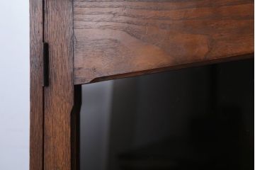 アンティーク家具　和製アンティーク　結霜ガラス使用!古い栗材製の上品な本箱