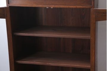 アンティーク家具　和製アンティーク　結霜ガラス使用!古い栗材製の上品な本箱