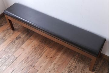 アンティーク家具　和製アンティーク　落ち着いた色使いのベンチ(長イス)