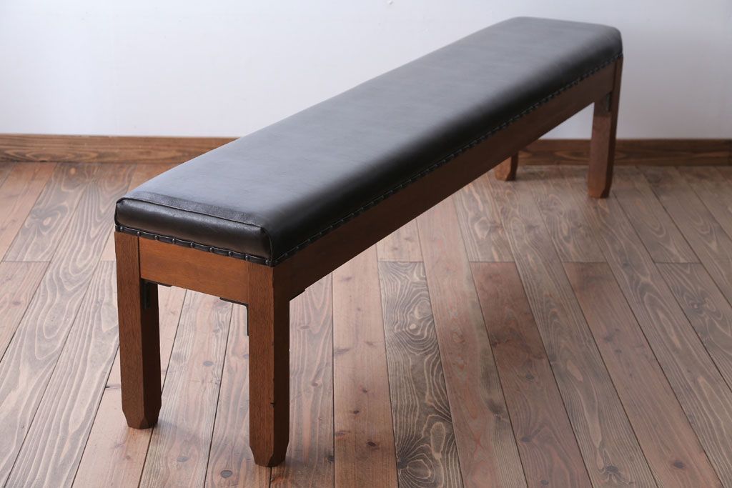 アンティーク家具　和製アンティーク　落ち着いた色使いのベンチ(長イス)