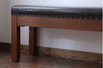 アンティーク家具　和製アンティーク　落ち着いた色使いのベンチ(長イス)