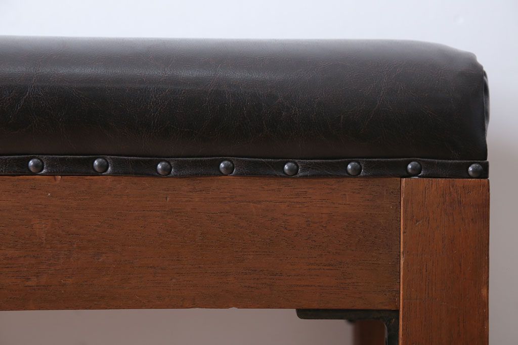 アンティーク家具　和製アンティーク　落ち着いた色使いのベンチ(長イス)