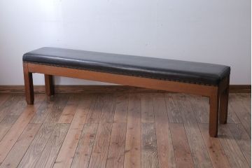 アンティーク家具　和製アンティーク　落ち着いた色使いのベンチ(長イス)