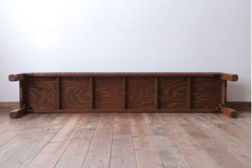 アンティーク家具　和製アンティーク　落ち着いた色使いのベンチ(長イス)