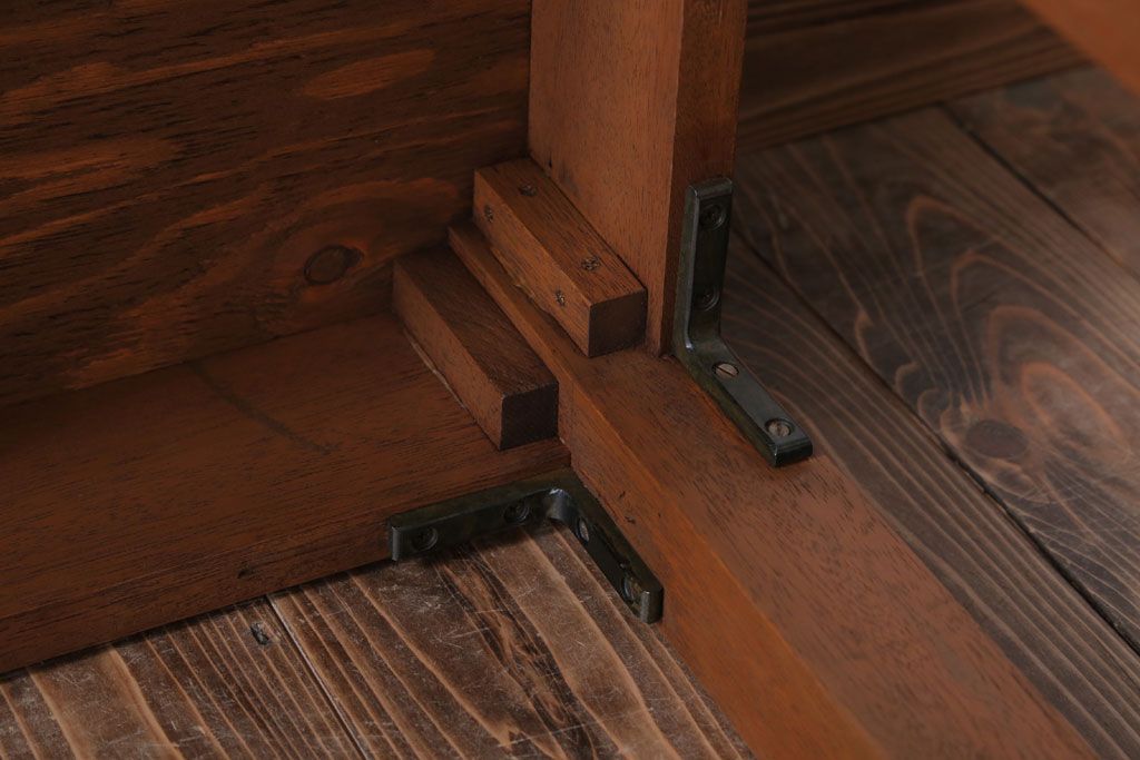 アンティーク家具　和製アンティーク　落ち着いた色使いのベンチ(長イス)