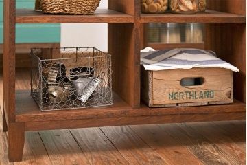 アンティーク家具　和製アンティーク　両面収納が便利な脚付きマス目棚