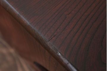 アンティーク家具　和製アンティーク　高級品!前板寄木細工が珍しい欅製文机