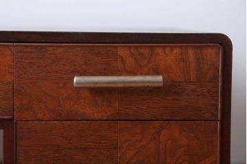 アンティーク家具　和製アンティーク　高級品!前板寄木細工が珍しい欅製文机