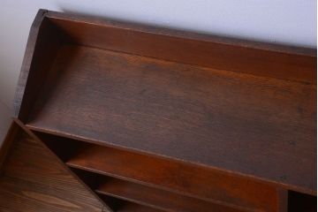 アンティーク家具　和製アンティーク　古いナラ材製のマス目本棚