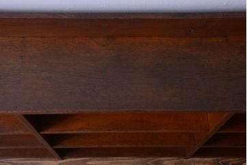 アンティーク家具　和製アンティーク　古いナラ材製のマス目本棚