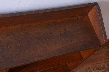 アンティーク家具　和製アンティーク　古いナラ材製のマス目本棚