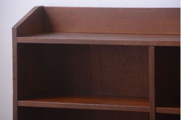 アンティーク家具　和製アンティーク　古いナラ材製のマス目本棚