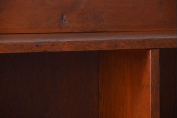 アンティーク家具　和製アンティーク　古いナラ材製のマス目本棚